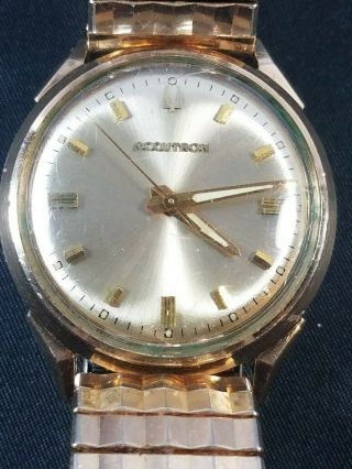 Vintage Bulova Accutron M6 10kt Gf Wristwatch - Was Running