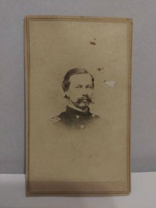 Civil War Era Soldier Cdv Photograph Newark,  Nj With Stamp.