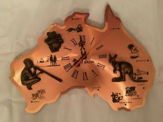 Australian Aboriginal Copper Vintage Wall Clock 38 Cm X 29 Cm B45