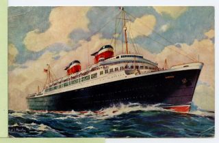 Vintage Postcard United States Line Ss America Luxury Ship Acapulco