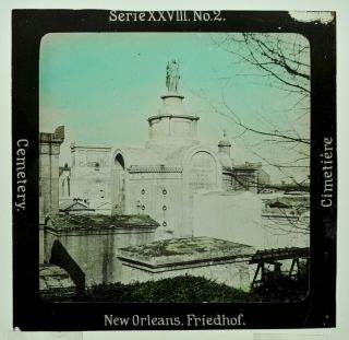 2) circa 1900 Orleans COLORED GLASS PHOTOGRAPHS 2