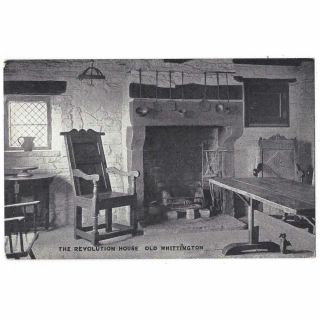 Old Whittington Revolution House Interior,  William Of Orange Old Postcard