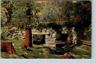671 Vintage Postcard,  Old Stone Bridge,  Goffstown,  N.  H.