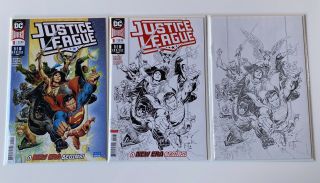 Justice League 1 Regular Plus 1:100 & 1:250 Sketch Variant Set By Jim Cheung Nm
