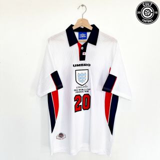 1997/99 Owen 20 England Vintage Umbro Home Football Shirt (xl) Liverpool 1998