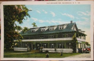 1925 Old Orchard Inn Sacandaga York Ny Postcard View - White Border Era