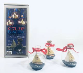 Vintage Cup Racer Ornaments America Cup Yachts Set Of 3 Authentic Models