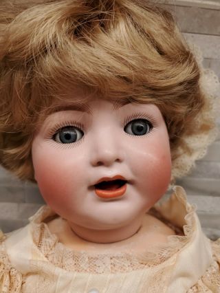 18” K R Simon Halbig 126 Germany bisque doll with curly blonde hair L31 2