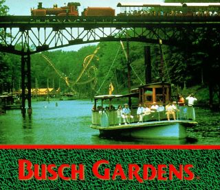 Busch Gardens Old Country Va River Paddle Wheeler River Vintage Postcard