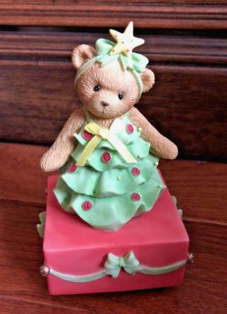 Cherished Teddies " Oh Christmas Tree " Teddybear Musical Figurine Avon Excl.  (l)