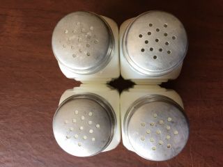 1930 ' s ANTIQUE MILK GLASS SHAKERS - - SET OF 4 2
