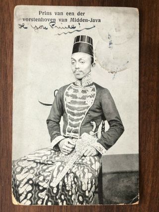Netherlands Indie Old Postcard Prince Of The Vorstenhoven Of Middle Java