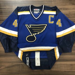 Ccm Authentic St.  Louis Blues Chris Pronger Nhl Hockey Jersey Vintage Blue 52
