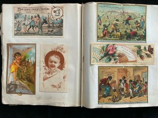 ANTIQUE VINTAGE TRADE CARD SCRAPBOOK ALBUM BOOK 1886 - TRADE ADVERTISING 6