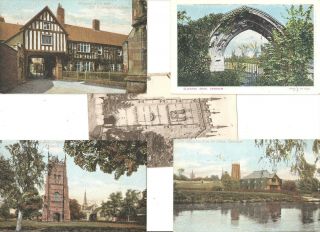 Five Evesham Worcestershire Old Postcards Two Are Postally