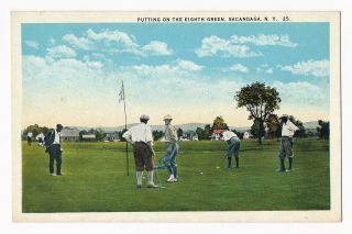 Putting On The Eight Green,  Sacandaga Golf Course,  York 1920 