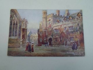 Old Postcard Oxford,  Merton College Quad,  W.  Manhison Franked,  Stamped 1921