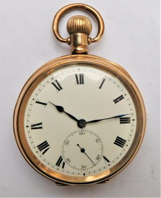No Resrve C1910 Gold Plated Mechanical Pocket Watch Vintage Antique