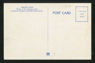 Cubs - Chicago WRIGLEY FIELD 5½x3½ Vintage Postcard: VG - Pencil 088 - 1 2