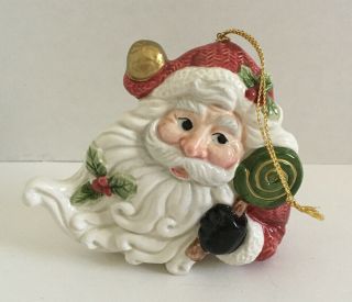 Fitz & Floyd Santa Claus Christmas Tree Ornament Sugar Plum Holiday 2001 4 "