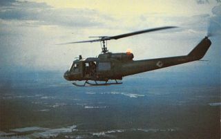 Vietnam War Era,  Huey Helicopter On Chopper Night Patrol,  Old Postcard