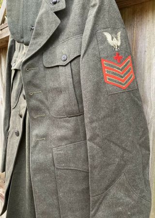 1943 WW2 Vintage WWII USN U.  S.  Navy Corpsman Marine Corps Alfa Uniform 5