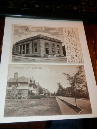 Castle Pa - 2 Old Postcards - Post Office - Rhodes Place