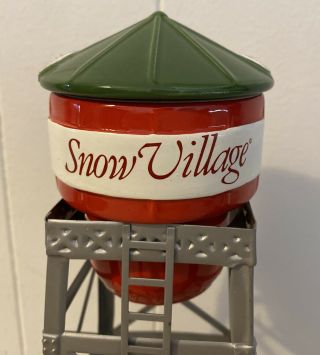Dept 56 Christmas Snow Village Watertower Accessory 5133 - 0 Ceramic Metal 11” 3