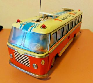 Vintage Tin Toy Bus Red China Me 720