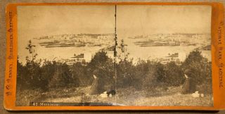1870s Michigan Stereoview Birdseye View Of Mackinac Island By J A Jenney