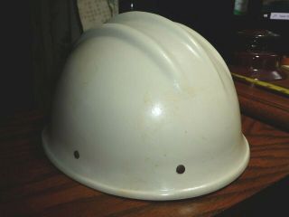 Vintage Bullard 502 6 Point White Fiberglass Hard Hat - Welder,  Iron Worker 5