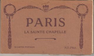 Carnet De 24 Cartes Postales Anciennes Old Postcards Paris La Sainte Chapelle