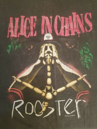 Alice In Chains " Rooster " Vintage Lg Shirt (fruit Of The Loom) 93 