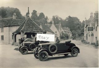 Not A Postcard But A Photo Of Cars At Old Market Cross Castle Combe Wiltshire