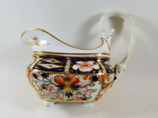 Antique English Derby Porcelain Imari Sauce Gravy Boat 19th Century