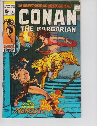 Conan The Barbarian 5 (fn/vf 7.  0) May - 1971,  Marvel