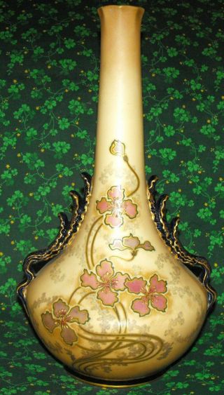 Antique Ernst Wahliss Turn Ew Hand - Painted Vase Hand Numbered