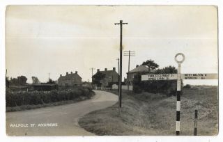 Cambridgeshire Walpole St Andrew Nr Wisbech Real Photo Vintage Postcard 15.  12