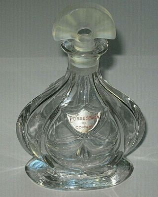 Vintage Corday Possession Baccarat Style Glass Perfume Bottle - Empty - 5 1/2 "