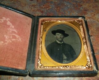 1/9th Plate Tintype Of Civil War Union Soldier