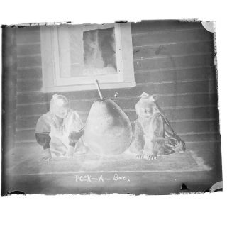 Photo Glass Plate Negative 5” X 4” Trick Photo Special Effect Kids Giant Pear 2
