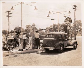 Vtg Orig 1930s 1940s Majestic Service Station Gas Station 8 X 10 Photo York