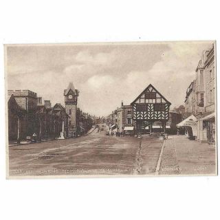 Ledbury Barrett Browning & War Memorial & Market House,  Old Postcard