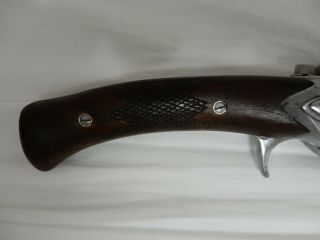 Vintage 1940 ' s Hurd Caster Fishing Metal Rod & Reel Walnut Handle NR 3
