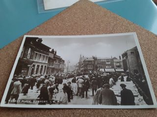 Rare Vintage Postcard Market Place,  Newport,  Isle Of Wight Vibert Stores & Shops
