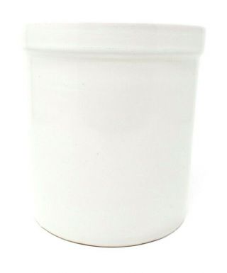 Vintage White Kitchen Pottery 1/2 Gallon California USA Crock VGUC 2