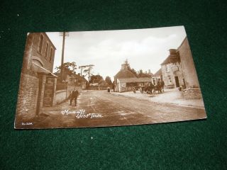Vintage Postcard Main Road West Town Backwell Bristol Inn Horses Cart Rp