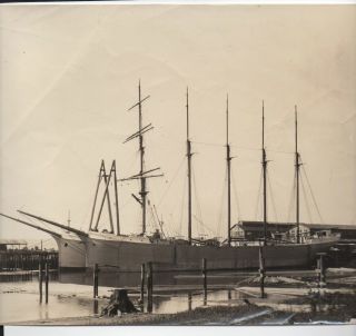 Large 1920 Photo Haviside Masted Ship Outfitting Dock Of Sf At Seattle Wa (8)