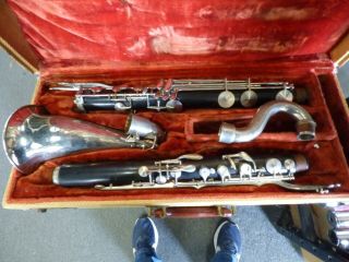 Vintage Paul Gerard Wood Bass Clarinet W\case For Parts\not