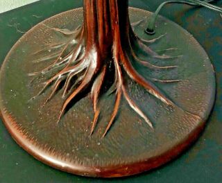 16 " Vintage Tiffany Style Tree Trunk Lamp Base Art Nouveau Bronze